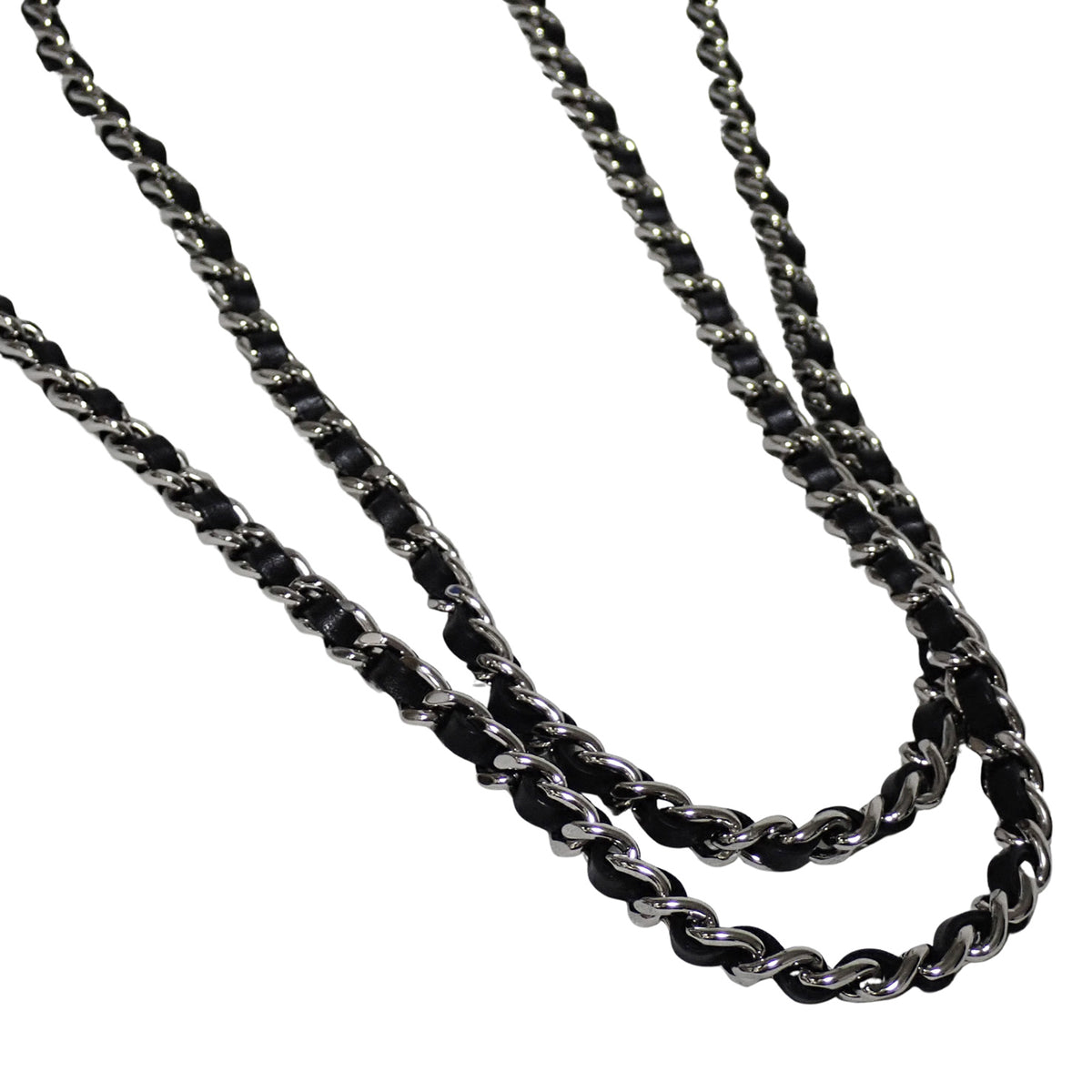 CHANEL シャネル カンボンライン チェーンウォレット A46646 カーフスキン ブラック ブラック レディース ショルダーバッグ