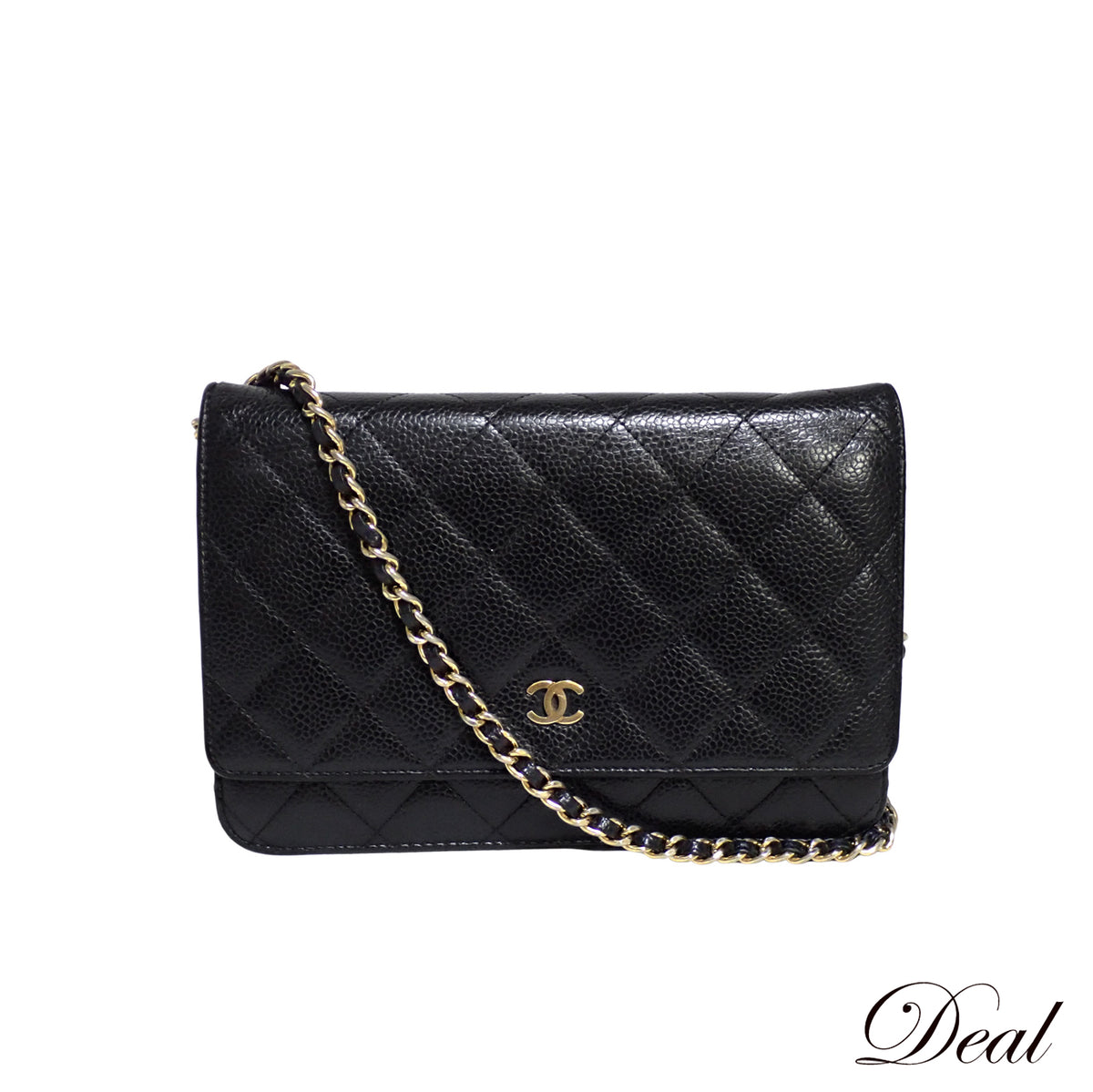 CHANEL シャネル マトラッセ キャビアスキン チェーンウォレット AP0250 ブラック ゴールド金具 ブラック レディース ショルダーバッグ