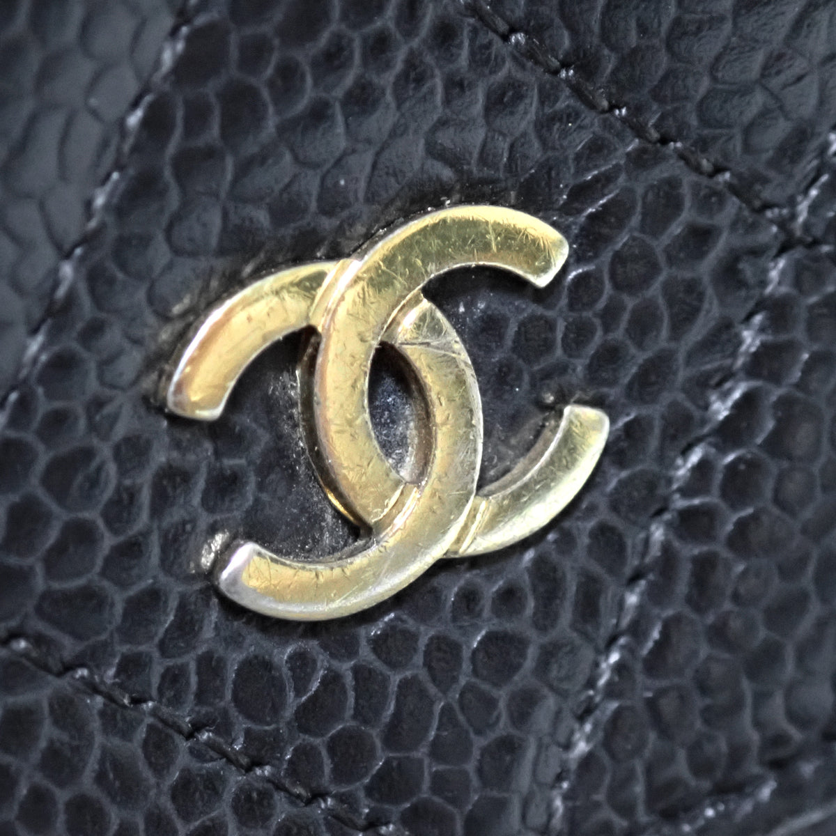 CHANEL シャネル マトラッセ キャビアスキン チェーンウォレット AP0250 ブラック ゴールド金具 ブラック レディース ショルダーバッグ