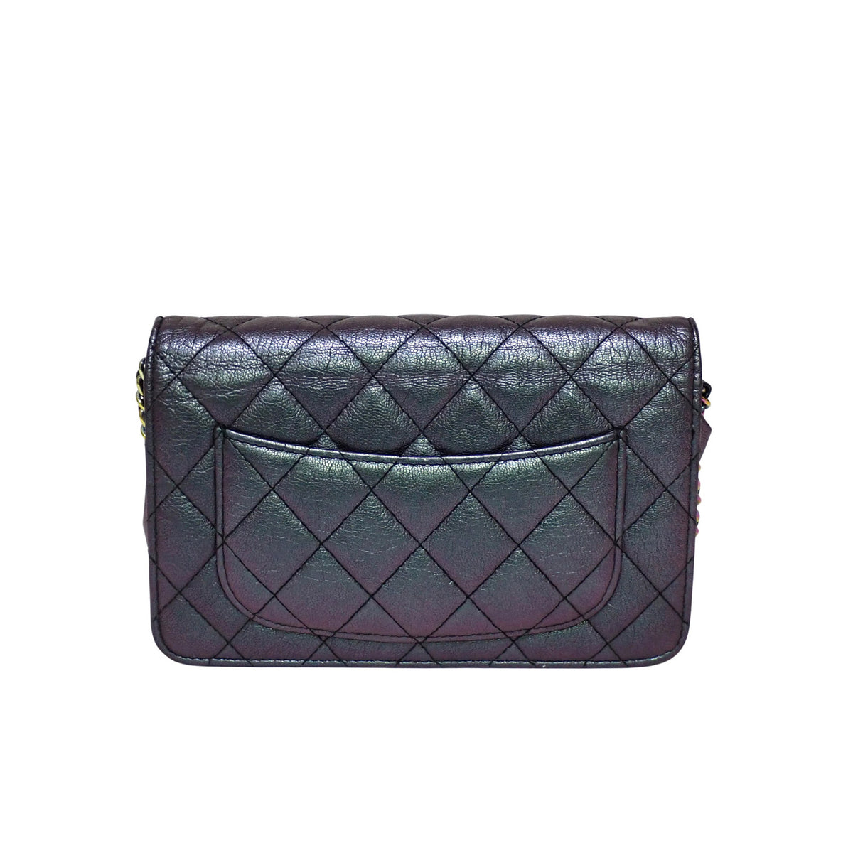 CHANEL シャネル マトラッセ クラシック チェーンウォレット パープル レインボー金具 パープル レディース ショルダーバッグ