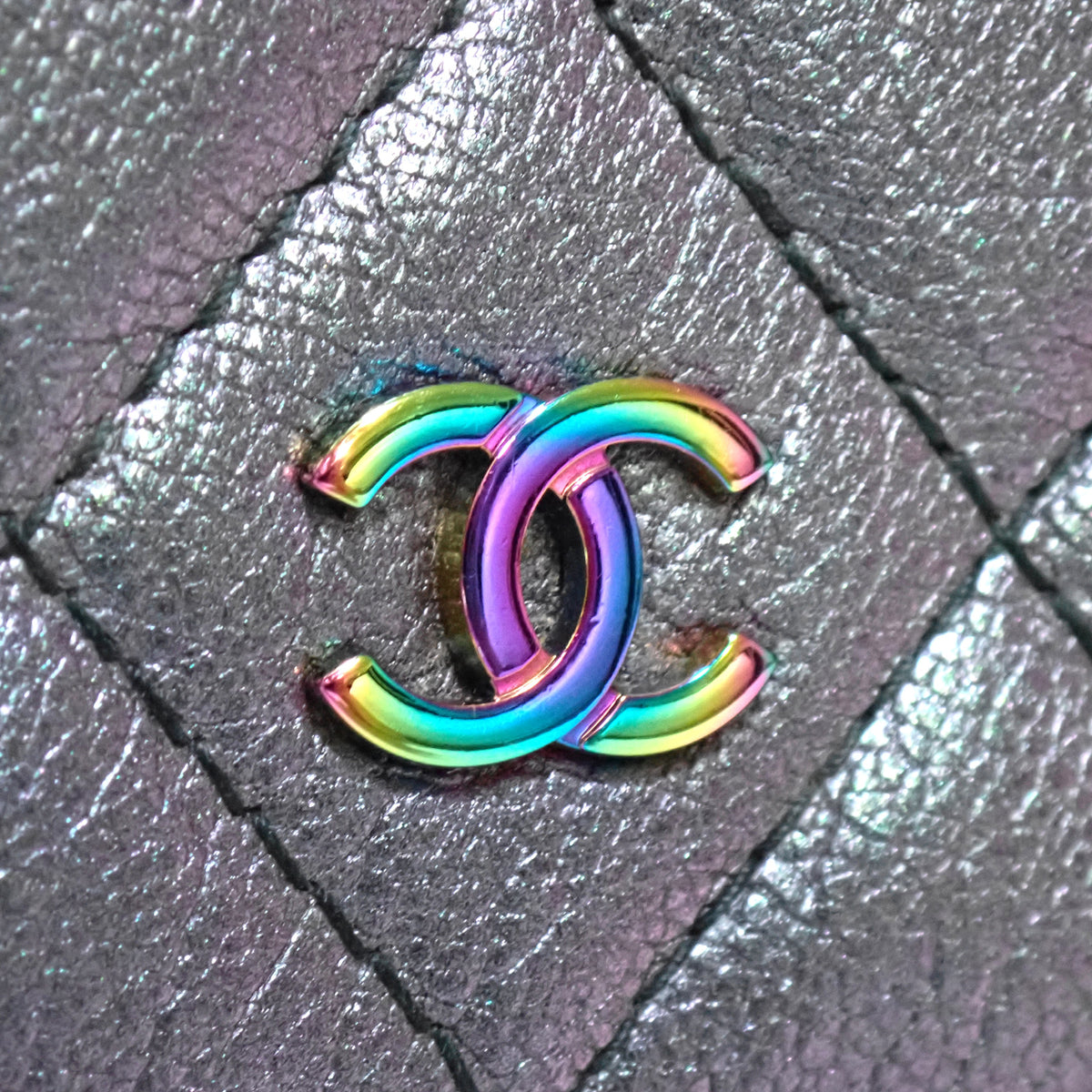 CHANEL シャネル マトラッセ クラシック チェーンウォレット パープル レインボー金具 パープル レディース ショルダーバッグ