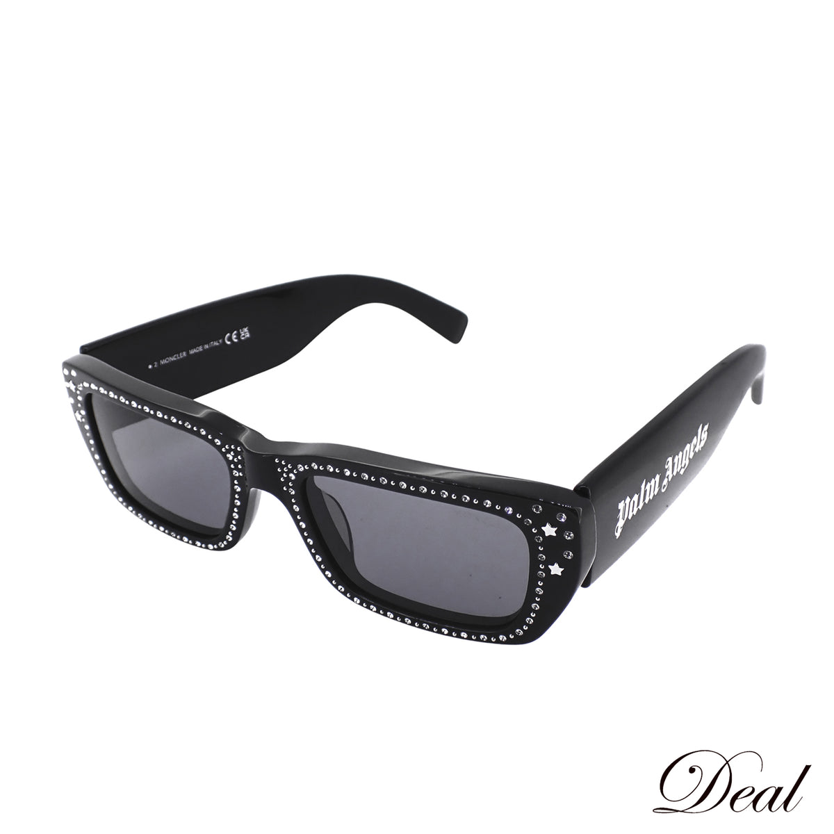 MONCLER モンクレール Palm Angels コラボ スクエアフレーム 53▢19 145 0252-P ユニセックス ブラック メンズ サングラス