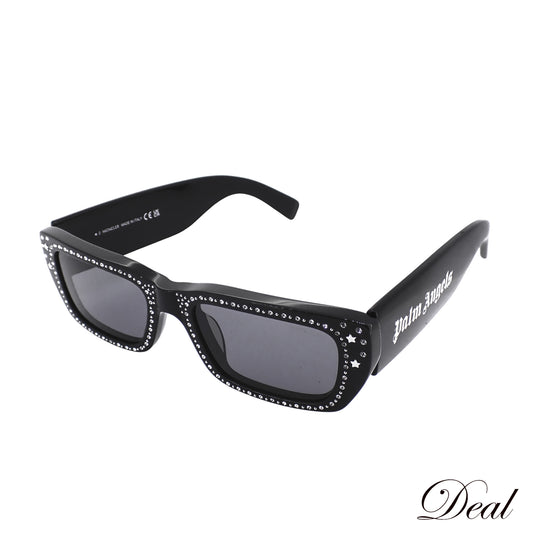 MONCLER モンクレール Palm Angels コラボ スクエアフレーム 53▢19 145 0252-P ユニセックス ブラック メンズ サングラス