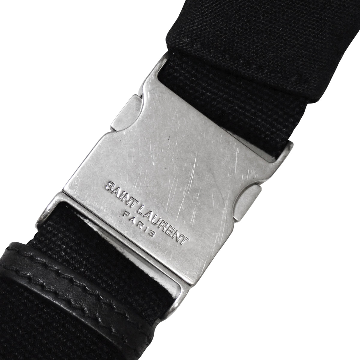 SAINT LAURENT サンローラン ベルトバッグ クロスボディバッグ 557831 キャンバス ブラック メンズ ボディバッグ