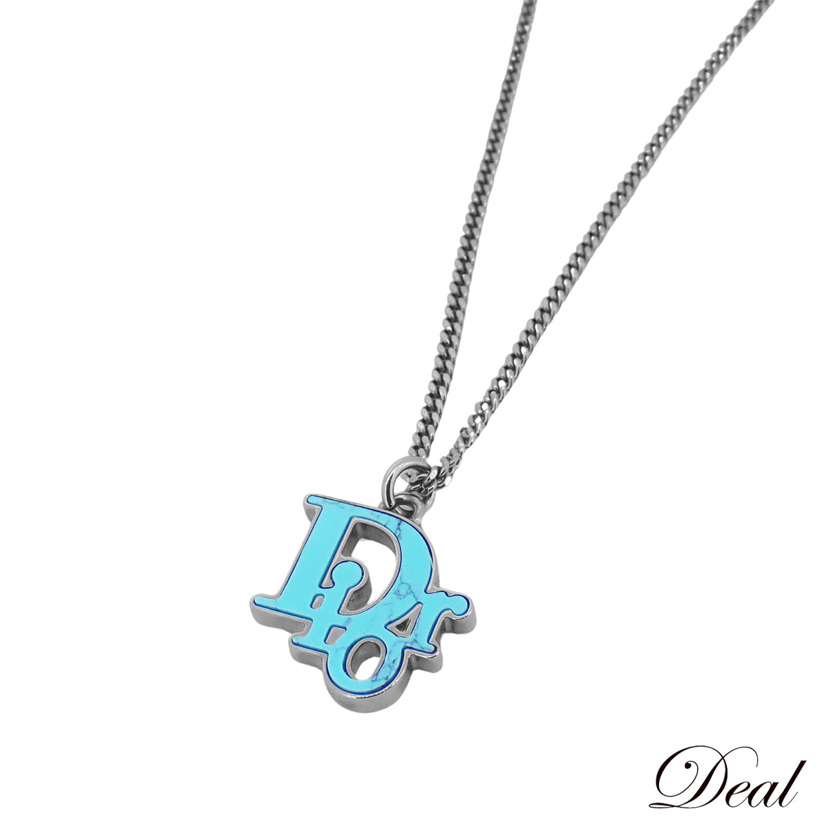 DIOR ディオール オブリーク ペンダント ロゴ ターコイズ N3202HOMMT D014 ブルー メンズ ネックレス