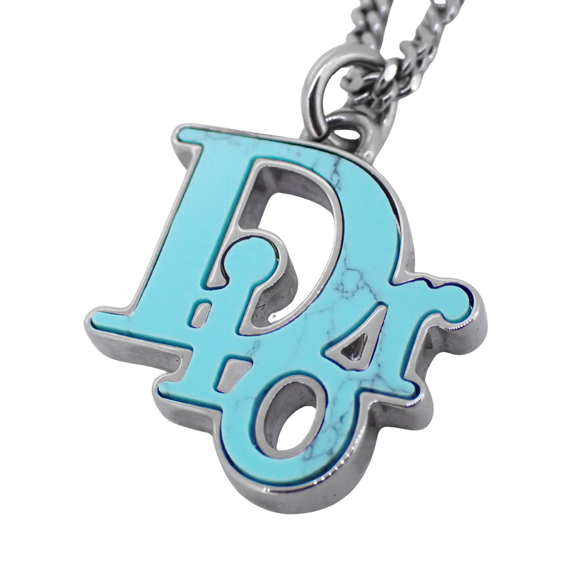 DIOR ディオール オブリーク ペンダント ロゴ ターコイズ N3202HOMMT D014 ブルー メンズ ネックレス