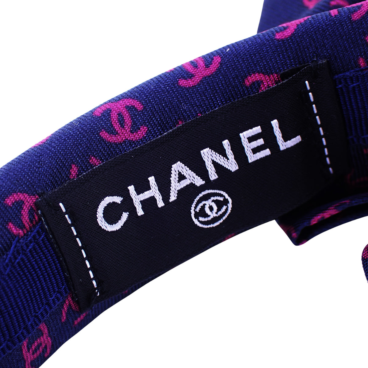 CHANEL シャネル ココマーク リボン ヘアバンド AA9409 シルク ネイビー レディース カチューシャ