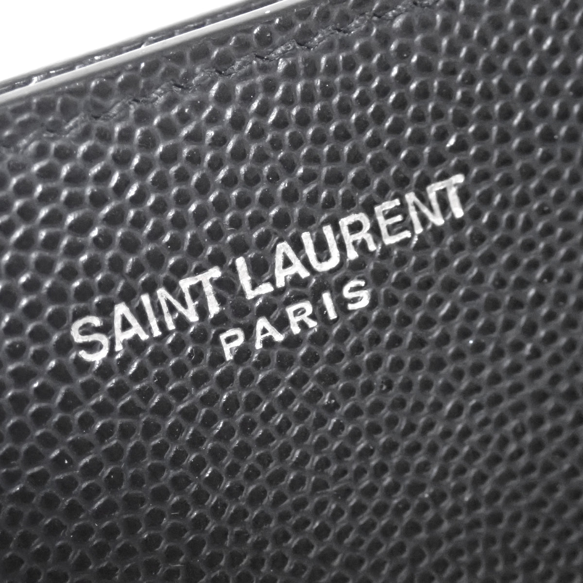 SAINT LAURENT サンローラン マネークリップ ぺブルレザー 378005 BTY0N 1000 ブラック メンズ 二つ折り財布