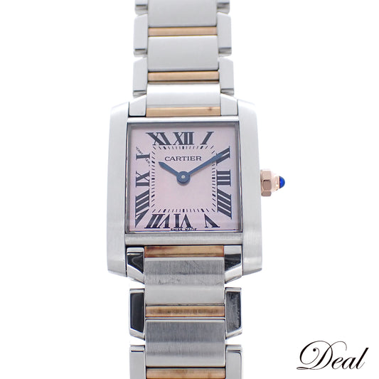 Cartier カルティエ タンクフランセーズ SM W51027Q4 ピンクシェル SS/PG レディース 腕時計