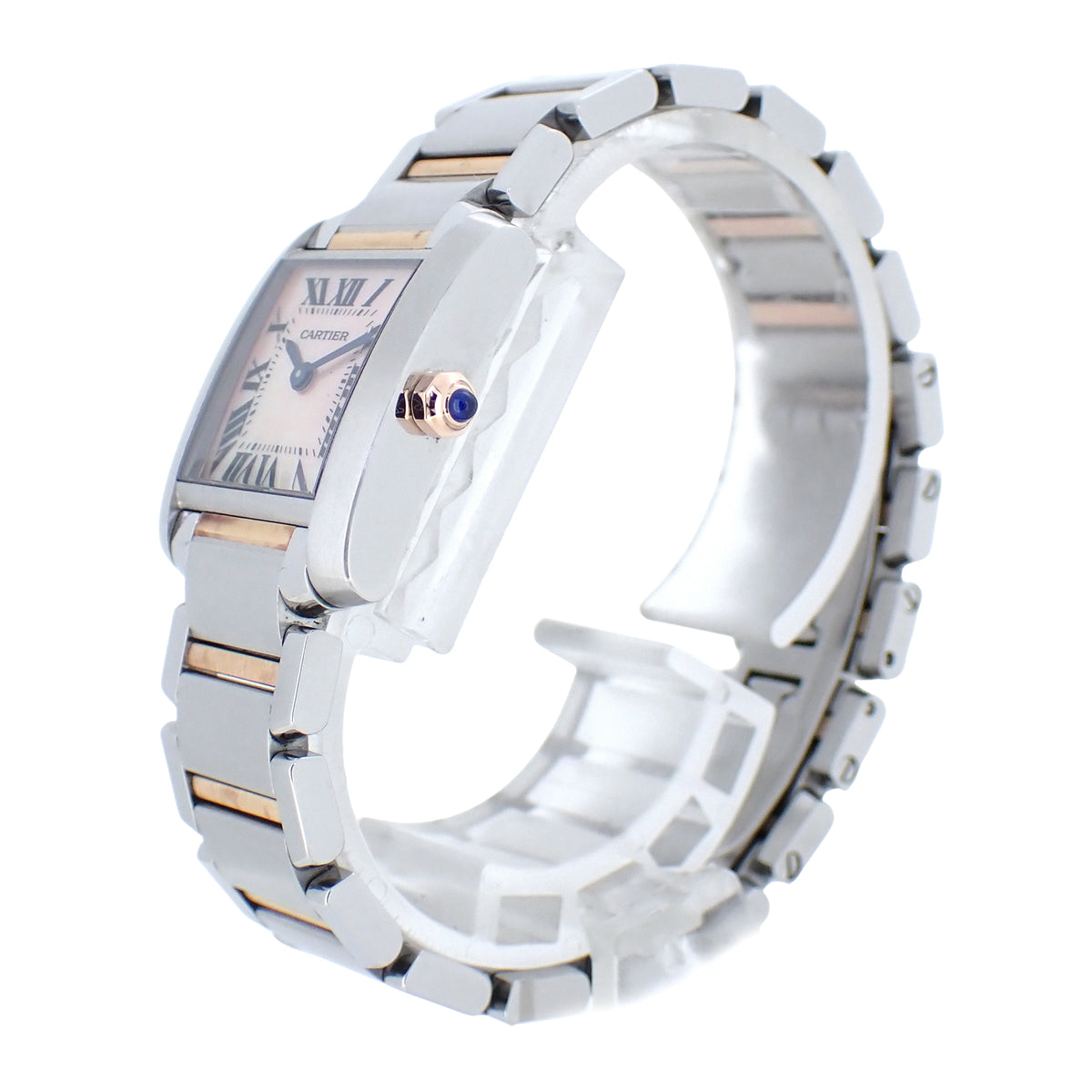 Cartier カルティエ タンクフランセーズ SM W51027Q4 ピンクシェル SS/PG レディース 腕時計