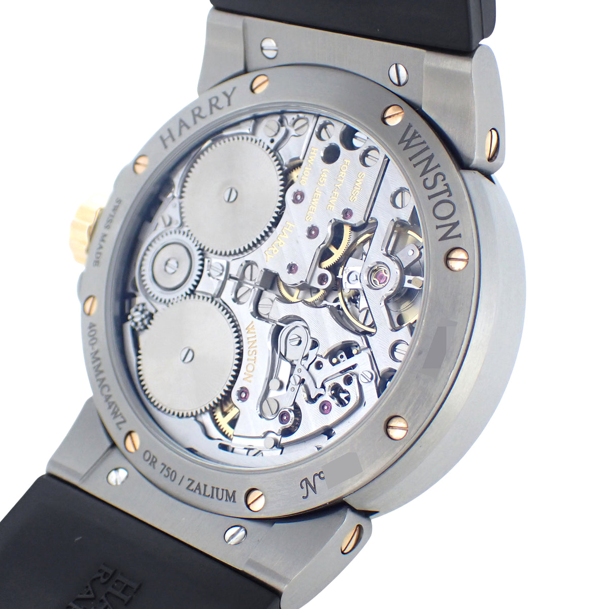 Harry Winston ハリーウィンストン オーシャン プロジェクト Z6 エキセンターアラーム 400/MMAC44WZ K18PG ザリウム メンズ 腕時計