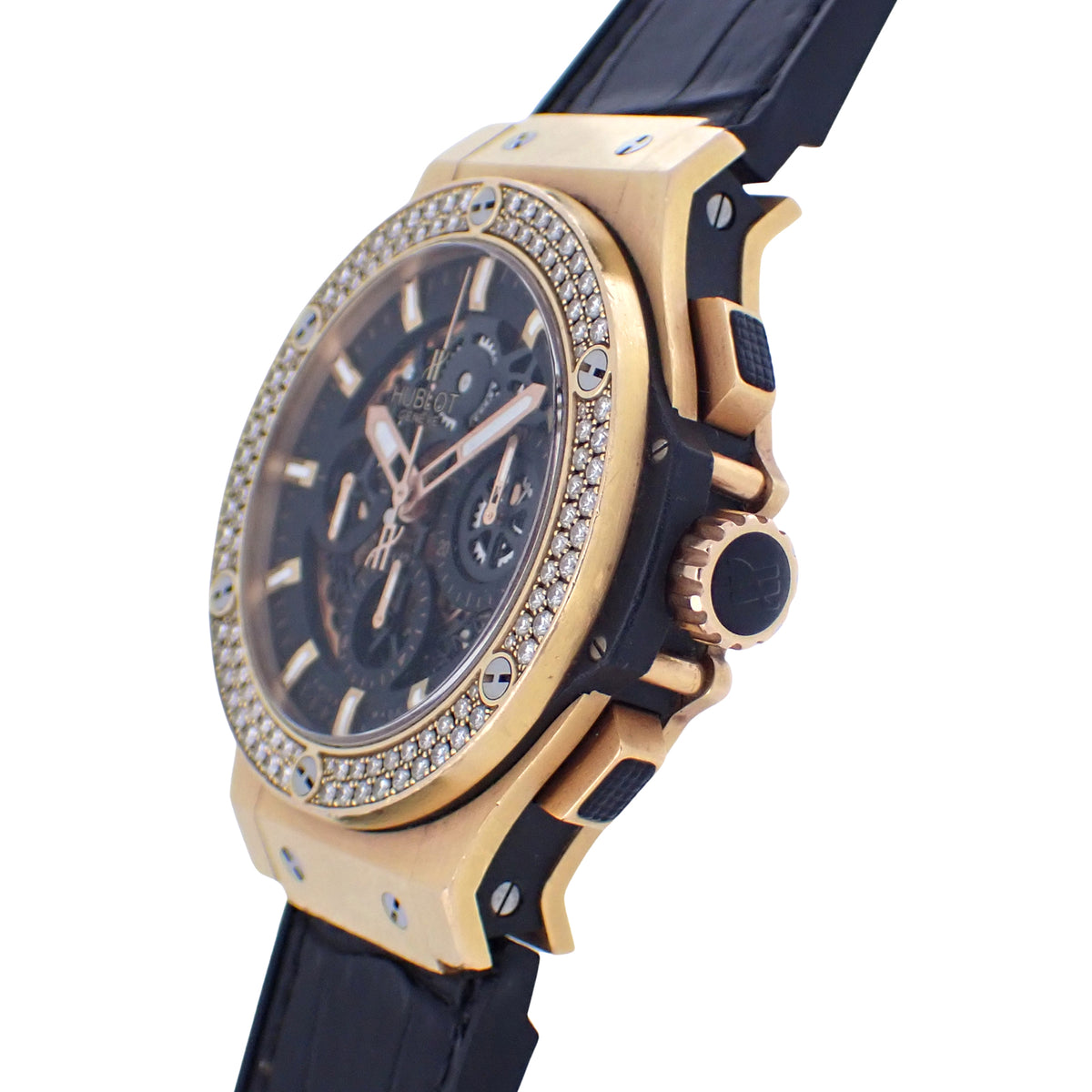 ベゼルダイヤ K18PG HUBLOT ウブロ ビッグバン アエロバン ゴールド 311.PX.1180.GR.1104 メンズ 腕時計
