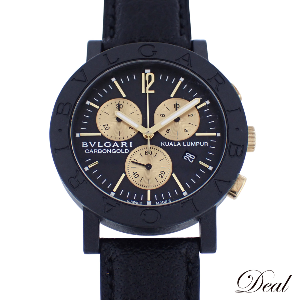 999本限定 BVLGARI ブルガリ カーボンゴールド クロノ BB38CLCH メンズ 腕時計