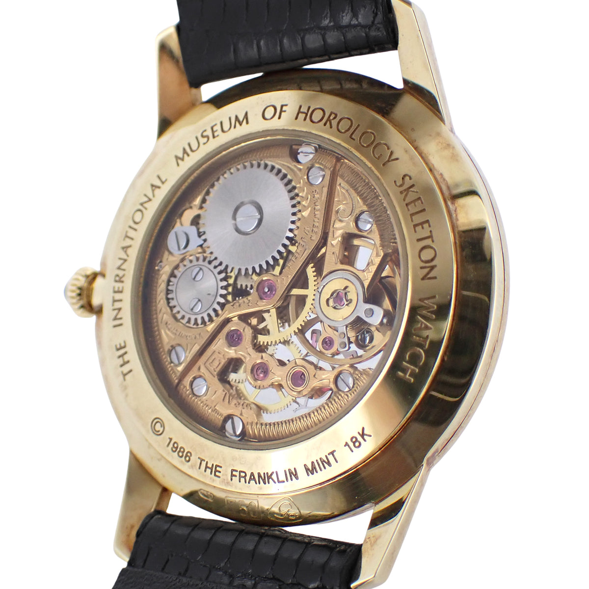 限定品 K18YG Universal Geneve ユニバーサルジュネーブ フランクリンミント 1986年 国際時計博物館記念モデル ヴィンテージ メンズ 腕時計