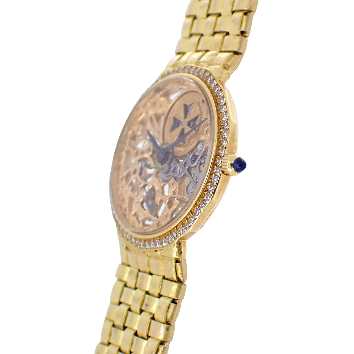 K18YG ベゼルダイヤ VACHERON CONSTANTIN ヴァシュロンコンスタンタン パトリモニー スケルトン 13508 金無垢 ヴィンテージ レディース 腕時計