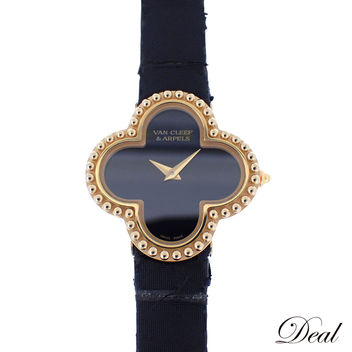 K18YG Van Cleef & Arpels ヴァンクリーフ＆アーペル アルハンブラ 136574 オニキス レディース 腕時計