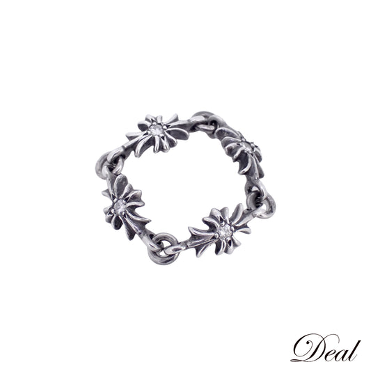 CHROME HEARTS クロムハーツ タイニーE CHプラスダイヤ SV925 4PD シルバー メンズ リング 指輪