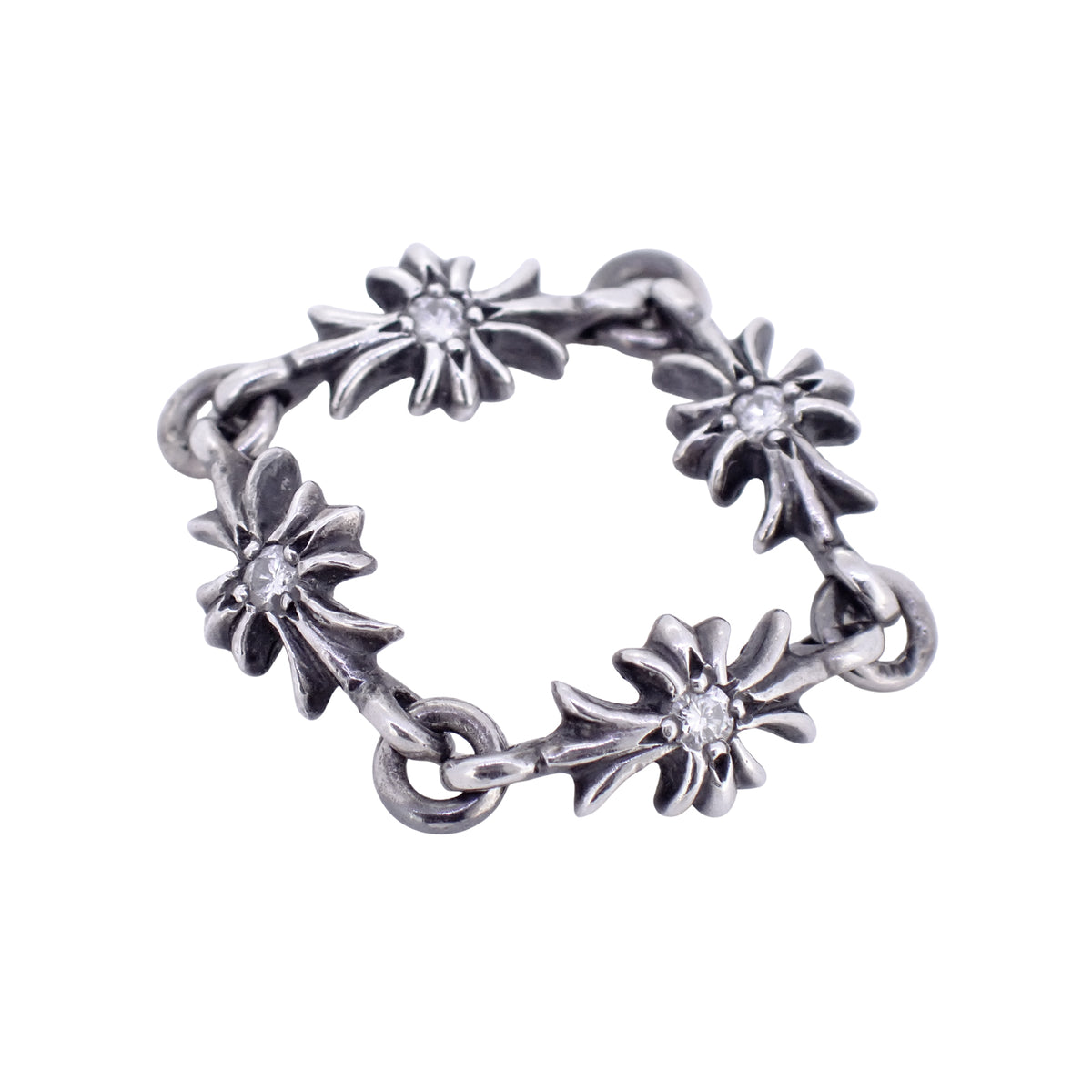 CHROME HEARTS クロムハーツ タイニーE CHプラスダイヤ SV925 4PD シルバー メンズ リング 指輪