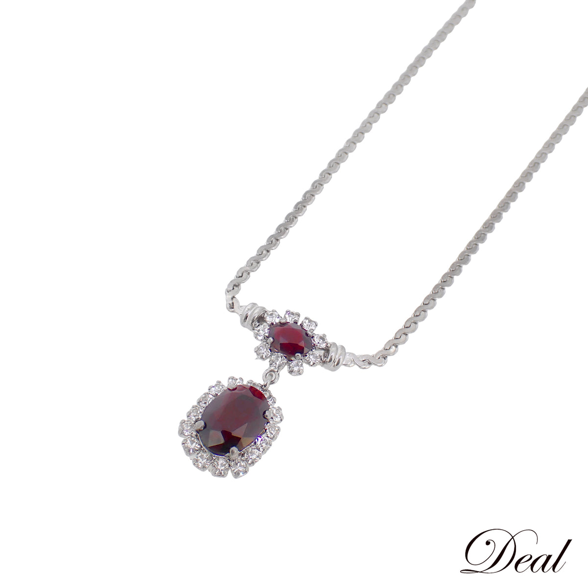 DIOR ディオール カラーストーン ラインストーン レッド レッド レディース ネックレス