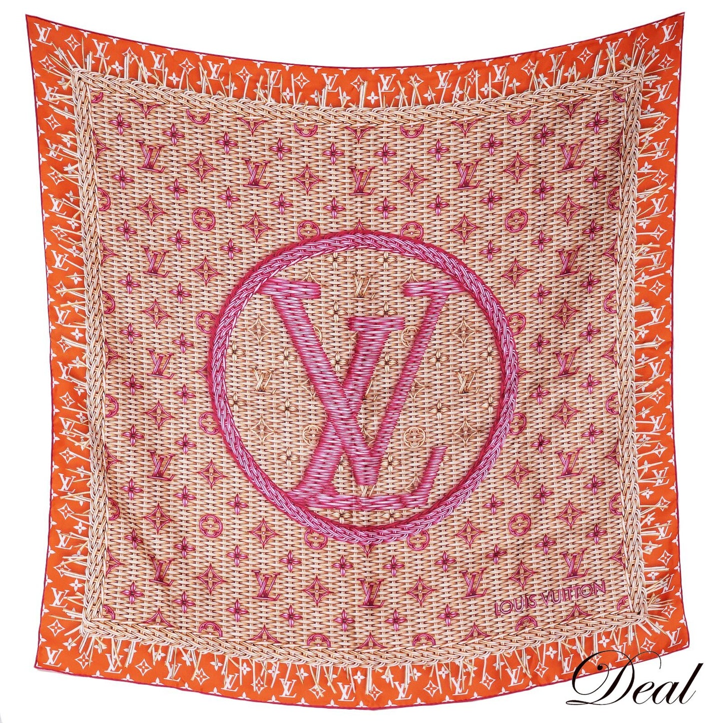 LOUIS VUITTON (Louis Vuitton) Carre 90 Monogram Rattan M90647 Orange Women's Scarf
 LV