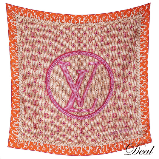 LOUIS VUITTON (Louis Vuitton) Carre 90 Monogram Rattan M90647 Orange Women's Scarf
 LV