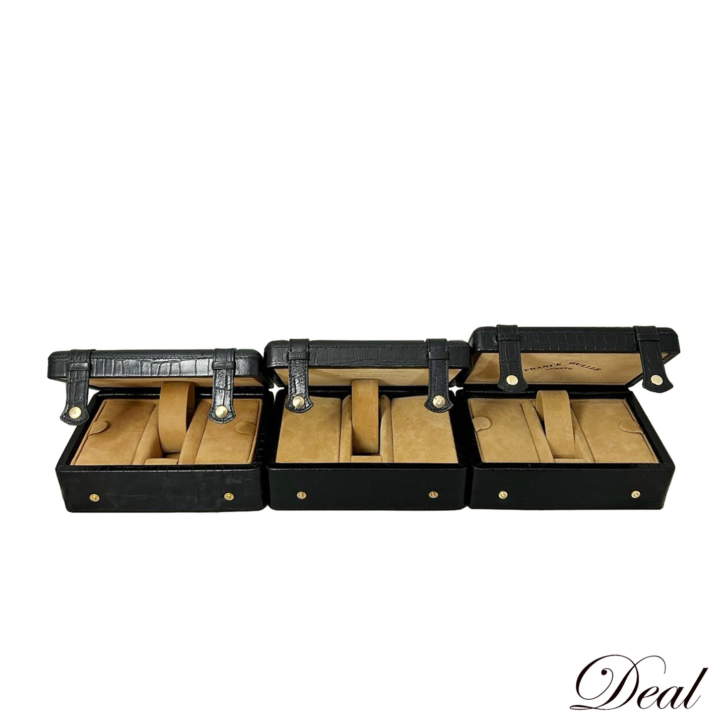 FRANCK MULLER 法兰克穆勒手表盒，3件套，男女款，黑色，女士手表零件