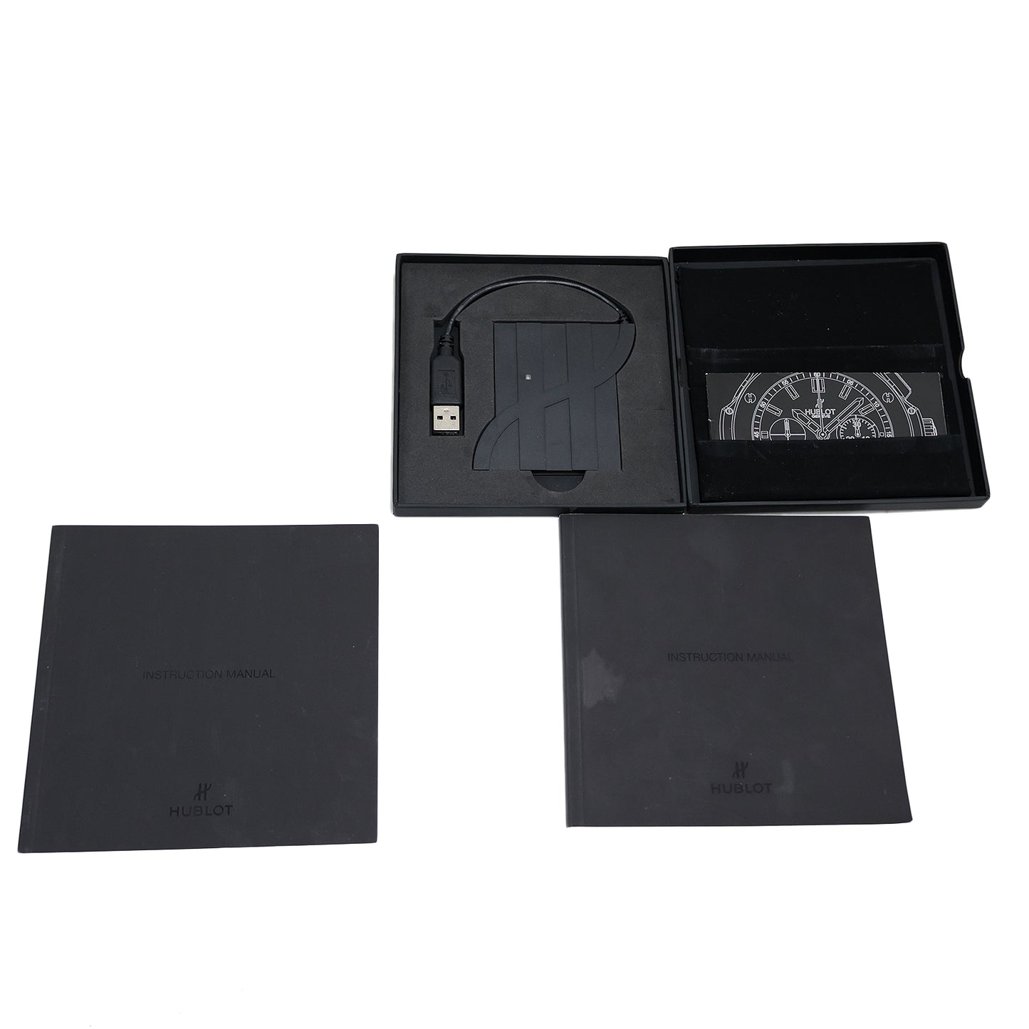 HUBLOT 手表盒，2 件套，黑色，男士手表零件